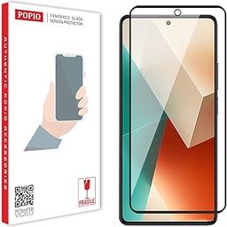 POPIO Tempered Glass Screen Protector Compatible for Redmi Note 13 / Redmi Note 13 Pro (Black) Edge to Edge Coverage, Pack of 1 Compatible with Cellphone-9