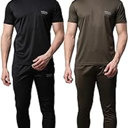 Dryfit Solid Lycra Tracksuit Co-ord Sets for Men (Pack of 2)-DRYFIT_T_D10_BLK_OLV_04-P-image-66