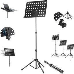 Corslet Foldable Music/Notation Stand Sheet Adjustable Light Weight Notation Stand with Music Sheet Clip Holder Tripod Base For Books Notes Violins Lyrics Stand-1