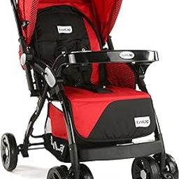 LuvLap Galaxy Baby Stroller, Pram For Baby With 5 Point Safety Harness, Spacious Cushioned Seat With Multi Level Seat Recline, Easy Fold, Lightweight Baby Stroller For 0 To 3 Years (Red & Black)-18