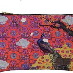 Fatfatiya Gorgeous Indian Peacock Multipurpose Utility Pouch with Zip Clouser for Women & Girls, Ideal for Daily Use & Travel, Easy to Storing Keys, Wallet, Makeup and Accessories (23x16.5x1)-picture-16