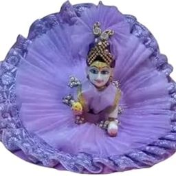 SK Laddu Gopal Poshak, Thakur Ji Dress Heavy zardoushi Dress for Kanha Ji Fancy Dress for Bal Krishna Dress for Krishna janmastami (Size-4, Lavender)-image-65
