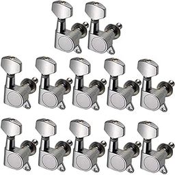CALANDIS Guitar String Tuning Peg Keys Tuners Enclosed 12R for Electric Guitar Silver | Tuning Pegs | Guitar Parts | Parts & Accessories | Guitars & Basses-picture-8