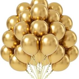 Flyloons 25 pcs Golden Metallic Chrome Balloons for Birthday Decoration items celebration Anniversary Girls Boys Men Women-27