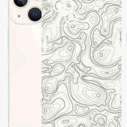 Mobile Skin Sticker Wrap | Compatible for iPhone 13 | Scratchproof Matte Finish | Full Coverage for All Sides & Camera Protection (White-Terrain)-picture-2