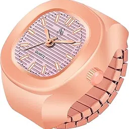 shocknshop Analog Stylish Square Rosegold Fashion Stainless Steel Ladies Ring Watch for Women -W139-picture-10