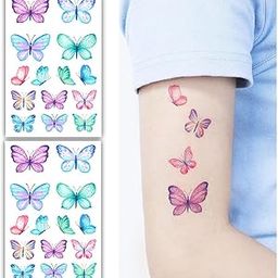 S.A.V.I 2 Sheets - Beautiful Butterfly Temporary Tattoos for Kids & Adults, 12x7.5 cm – Vivid, Long-Lasting, Easy to Apply & Remove – Ideal for Parties, Events, Gifts – Non-Toxic, Skin-Safe-14