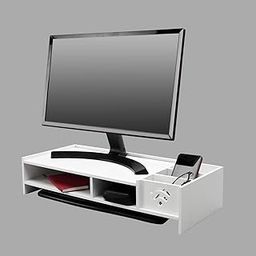 SS ARTS Desk Top Computer Monitor Stand, Monitor Riser, Computer Riser with Stationery Storage Box (White)-picture-24