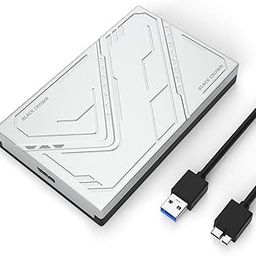 BLACK CROWN 2.5 Inch SATA 5Gbps USB 3.0 HDD/SSD Portable External Enclosure for 7mm and 9.5mm, Tool-Free Design, Supports UASP Max 6TB.(Silver & Black)-image-75