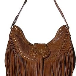 Leather Fringe and Studded Handbag B177 **-image-19