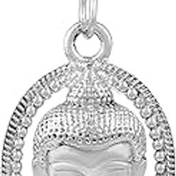� Handcrafted Silver Plated Meditating/Meditative Asanas Postures/Mudra Buddha Gautama Buddha Head On Lotus with Pink Color/Colur Pendant Buddha Spiritual Locket Necklace Jewelry for Men/Women-image-73