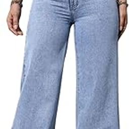 Women’s Wide Leg Baggy Flared Cargo Jeans– Trendy High Rise Pants for Comfort & Style, Perfect for Casual Wear, Sizes-image-36