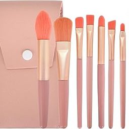 MF 8 PCS Mini Makeup Brush Set, Portable Foundation Brush Kit with Storage Leather Bag, Cosmetic Brushes, Synthetic Makeup Brush Tool Kit for Foundation, Blush, Powder, Eyebrows, Eyeshadow-image-30