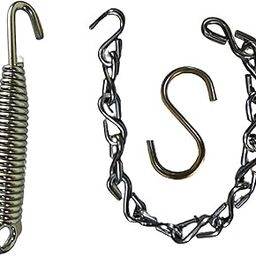 Q1 Beads Metal Hammock Chair Swing Jhula Hanging Accessories Spring Hooks & Chain Combo_1 (1 Feet Chain, 1 Spring, 1 S Hook, Chrome)-18
