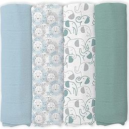 Cotonex 100% Cotton Organic Muslin Swaddle for New Born Babies Blankets 100x100cm(Grey)-image-11