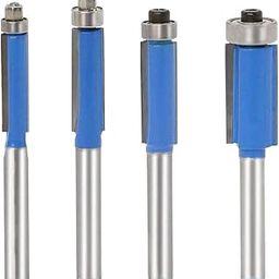LOOM TREE® 4pcs/Set 1/4€€Shank Flush Trim Router Bits End Bearing for Woodwork Set 25mm | Authentic Collector's Piece | Rare Collectible | 4 Piece of Straight Router Bit-10
