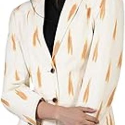 Women's Ikat Cotton Tie and Dye Single Breast Two-Button Blazer-picture-31