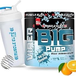 MUSCLE ELITE FITNESS Pre-Workout Supplement with Creatine Monohydrate, Citrulline, For Men & Women [44 Servings, Blueberry] Free Shaker-image-40