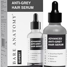 Bare Anatomy Advanced Anti-Grey Serum | Reduces Hair Greying | Silverfree Peptide + Biotin + Rosemary | Fast Absorbing, Odorless, Non-Sticky | Clinically proven formula For Men & Women | 50ml-8