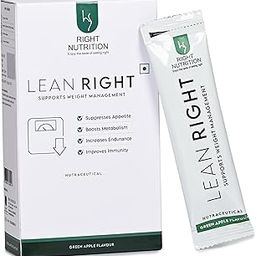 Right Nutrition Lean Right – Weight Management Supplement For Men & Women | Boost Metabolism, Control Appetite & Support Healthy Weight Loss | Supports Fat burn - Pack of 7 Sachets (Green Apple Flavour)-image-94