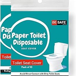 BE SAFE Forever Disposable Toilet Seat Cover, 10 Sheets | Prevent Direct Contact Unhygienic Seats | Easy to Use and Dispose, Flushable Paper DTDCBL Pack of 2-image-3