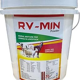 RV-MIN Mmc 10 Kg,Bucket, Mineral Mixture for Cow, Buffalo,Sheep,Goat and Other Diary and Farm Animals, Powder, Milk, All Life Stages-4