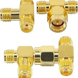 ABONIX RF Coax Adapter: SMA Male to 2 SMA Female Splitter Kit - 3 Way T-Type Antenna Cable Converter for WiFi, FPV Drone, Telecom Applications (Pack of 4)-image-57