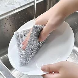 Black Sparrow Scrubbing Pad Wire - Stainless Steel Scrubber Non-Scratch Wire Dishcloth, Multifunctional Dishwashing Sponge, Easy Reusable Cleaning Supplies for Kitchen (1)-9