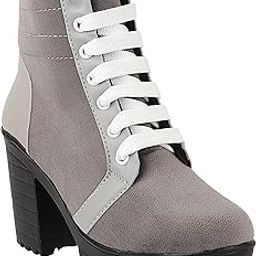 Women Block Heeled Lace Up Boot-image-83