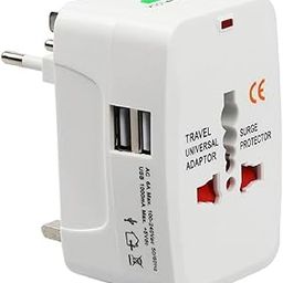 Gond Enterprise Universal Travel Adapter with Dual USB Charger Ports Worldwide Power Adapter & More Compact & Lightweight Ideal for International Travel (White) (1PCS)-picture-48