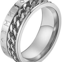 Alpha Anti Tarnish Arne Link Stainless Steel Finger Ring for Men | Stylish Durable Jewellery Accessories | Rings for Man | Minimal Jewelry | Birthday Gift for Boys (Size - 9)-image-90