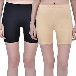 Women Cotton Blend Stretchable Cycling Gym Yoga Short Pack of 2-picture-47