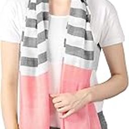 Stole/Scarf For Girl/FemaleColour- Pink Soft Viscose Cotton Blend Ethnic Pattern Strip Scarves Pack Of 1 ST-08-52