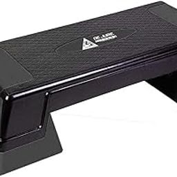 Abb Initio Gym Aerobic Stepper – 75 CM Adjustable Workout Step Platform with 2 Risers, Non-Slip Surface, Shock-Absorbing Exercise Step Deck for Home & Gym Fitness, Supports up to 440 lbs – Black-0