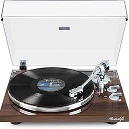 Belt-Drive Vinyl Record Player with Wireless Output, USB to PC Recording, Magnetic Cartridge, Counterweight, Phono/Line Output, 33&45 RPM-picture-10