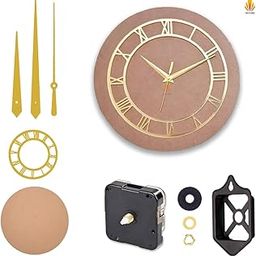 Rise N Shine DIY 12" inch Round MDF(4.5mm) with for Resin Art Work, Painting, Wood Sheet Craft, Wall Clock Movement Machine 18mm for Wood Clock,with Fancy Needles(Pack of 1) (Golden Style 1)-picture-19