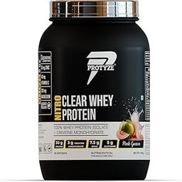 Protyze Nitro Clear Whey Protein (Pink Guava Flavour) | 26 Servings | 30g Protein with 3g Creatine Monohydrate per scoop | Strong Muscle Growth & Recovery-image-66