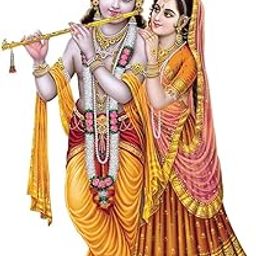 Akki Wold 3D Radha Krishna RaasLilla Deg 02 God Wall Sticker for Pooja Mandir, Kids Room, Living Room, Office (Multicolor, Size - 50Cm X 60Cm)-image-45