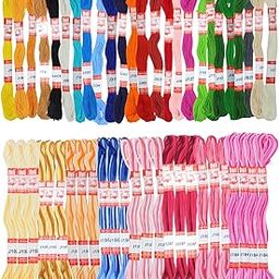 Bobbiny Embroidery Thread Set Stranded Cotton Threads Skein for Hand Embroidery, Friendship Bracelets, Cross Stitch & DIY Craft Work (Pack of 50, Multicolor with Double Shaded)-18