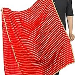 youthquake Silk Golden Striped Dupatta With Gotta Patti Border for Womens & Girls-picture-2