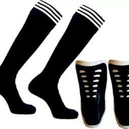 H.k Sports Cotton Socks with Plastic Skating Cycling Football Shin Guard for Men and Women Color:-Black-image-2