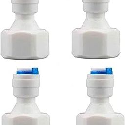 AQUALIQUID RO Elbows Connectors Reducer Direct Inlet Valve Straight Type 1/4 Inch QC x 1/2 inch Thread for RO Water Purifier (Pack Of 4)-image-3