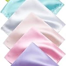 Satin Pocket Square for Men | Wedding Handkerchief for Suits, Blazers & Tuxedo | Men's Pocket Square 6 Pieces Combo (Multicolor)-picture-19