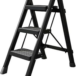 Portable Folding Step Stool, 3-Tier Folding Step Ladder, Contemporary Style Stainless Steel Anti-Slip Treads, Workshop Folding Extension, Step Stool Indoor Folding Flower Ladder-19