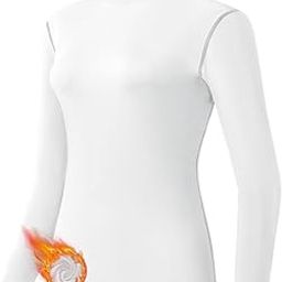 Turtleneck Base Layer for Skiing Hiking Women Cold Weather Fleece Thermal Shirt for Workout Running High Wicking-image-36