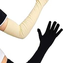 Spun Daffodils Cotton Arm Sleeve For Men & Women (Free, Beige, Black)-image-29