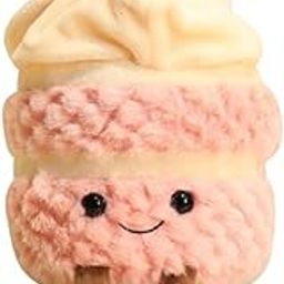 SQUISHY Birthday Plush, Soft Toys, Plushies 28cm Soft Cake Cuddly Toy with Music, Cute Smile Pillow Stuffed Doll Fun Simulation Strawberry Cake Doll Plush Toys for Kids-image-5