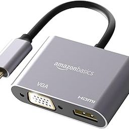 Amazon Basics 4-in-1 Hub Multiport Adapter with HDMI 4K, VGA 1080P, USB 3.0, 100W USB-C PD Port for PC, MacBook, Mac mini, iMac, and Tablet-5