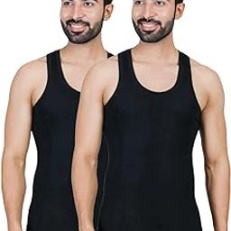 DIGSEL Mens 100% Cotton PERMIUM Quality Black Sleeveless Vest Parker_Pack of 2-image-7
