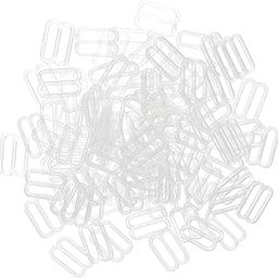 Segolike 100 Piece Plastic Lingerie Bra Strap Sliders Adjuster Hook Clips for Corset Garter Bikini - Clear, 15mm-image-80